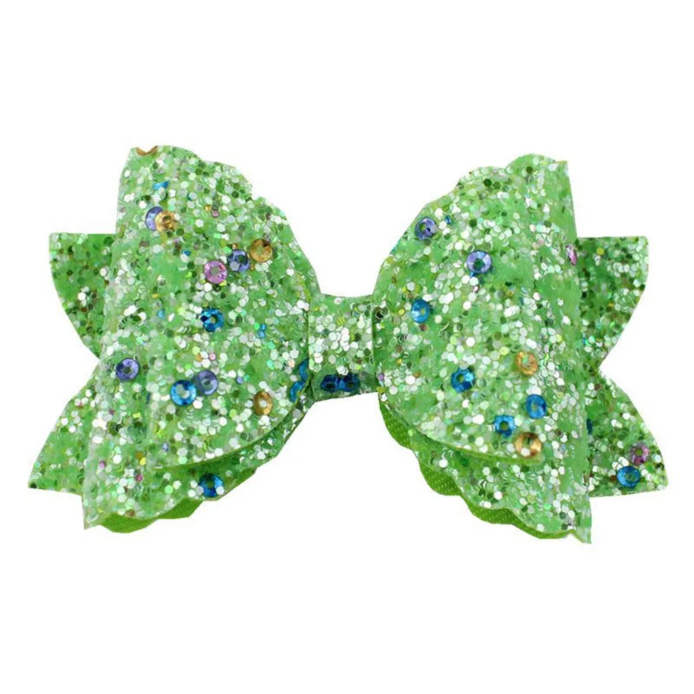 

20pcs/lot 9cm Boutique Glitter Synthetic Leather Bow for girls 2020 New Arrival Kids Hair Band Headwear Hair Accessories
