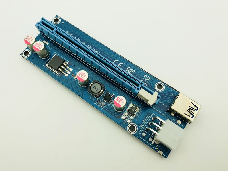 

6PCS 006C Riser USB 3.0 PCI-E PCI Express Riser Card 1x to 16x GPU Extender Adapter Cable 60cm 6pin Riser Card for BTC Mining
