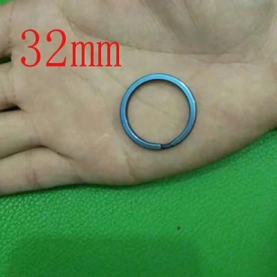 Blue 32MM Синий чистый титан Сплит Кольцо Брелок двойная петля круглый TC4 брелок пряжка EDC Открытый Кемпинг гаджеты J211 - Цвет: Blue 32MM