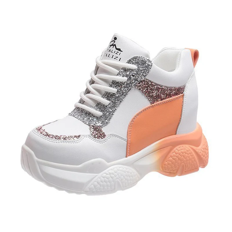 Lucyever 2020 осенние женские кроссовки на массивной платформе со скрытым каблуком