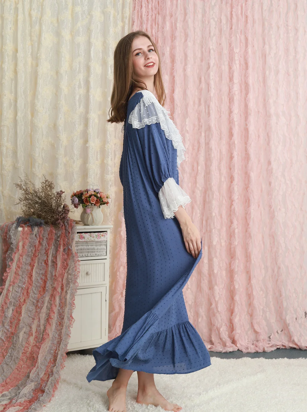 

Woman Nightgown Summer Sleepwear Night Gown Loose and comfortable 7 color