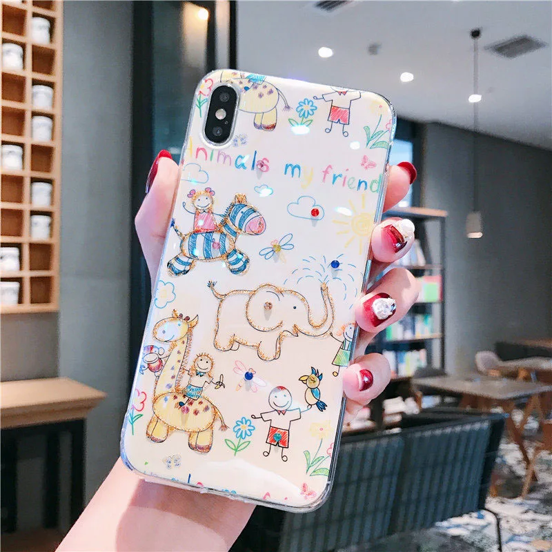 Милые голубые легкие мягкие чехлы со слоном для huawei P30Lite P20 mate 20 Pro Honor V20 20Pro 20i 9X Pro Nova 3 3i 4 5 5i задняя крышка