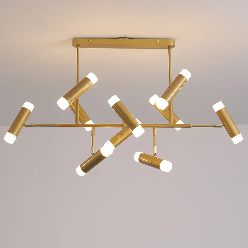 

New golden/black remote dimming chandelier lighting lamp holder adjustable modern LED ceiling chandelier indoor lamps