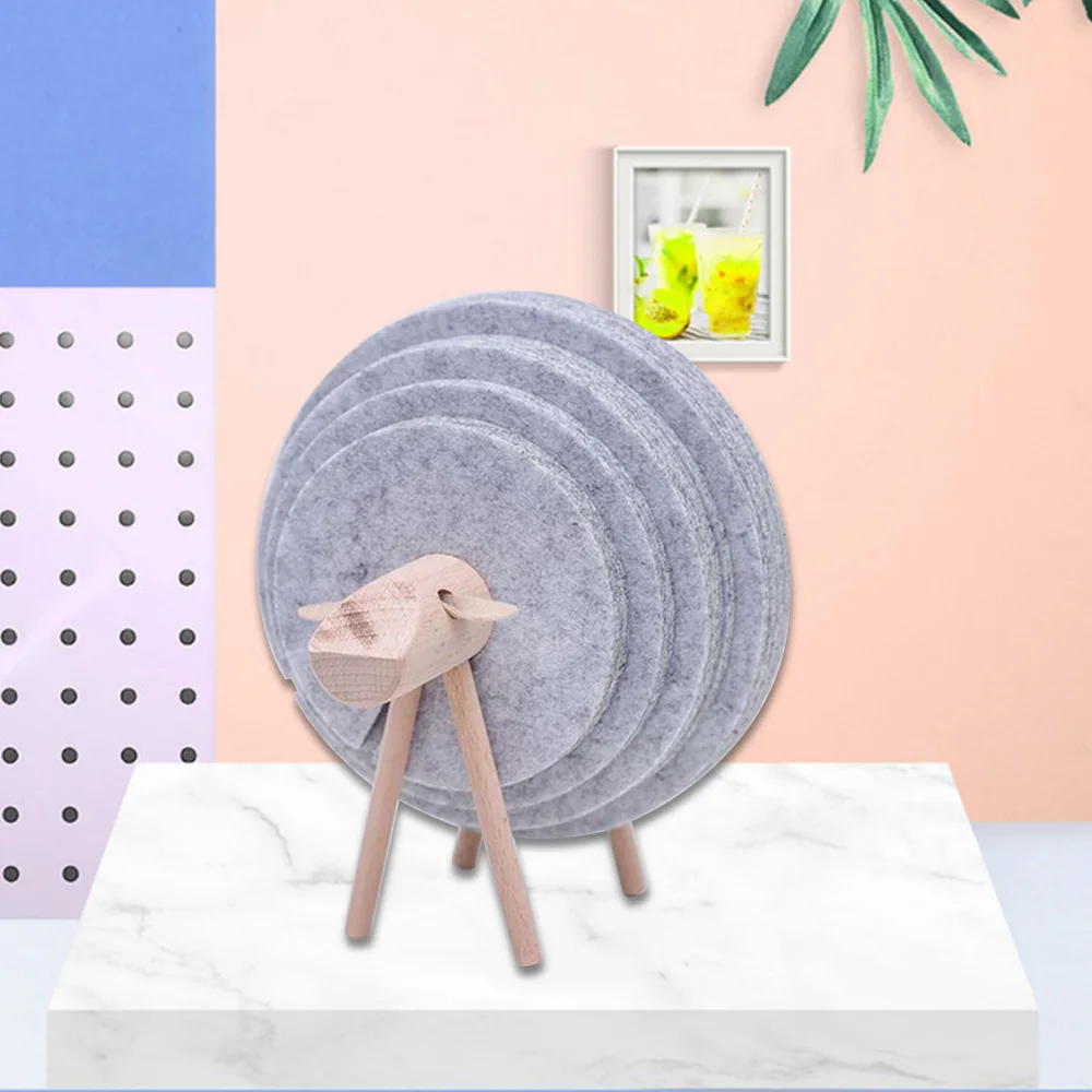 

12pcs Elk Shape Anti-scalding Felt Placemats Table Pads Coasters Heat Insulation Antiskid Coffee Drink Tea Cup Pads