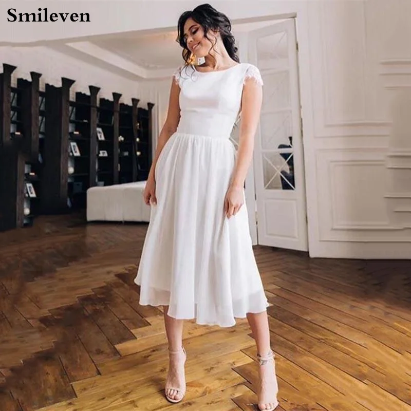 Короткое свадебное платье Smileven сексуальное шифоновое невесты в стиле бохо