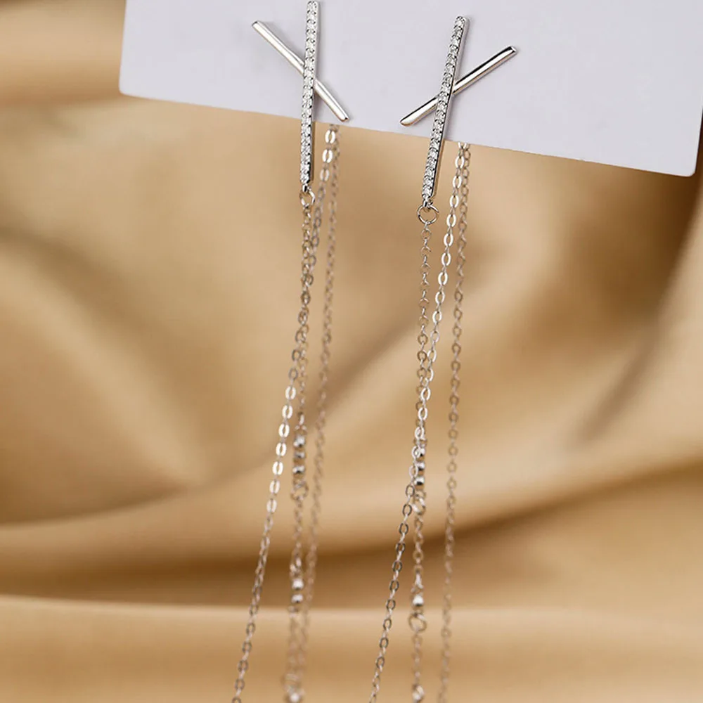 

Contracted Cross Flow Earrings Women's Fashion Temperament Elegant Charm Exquisite Handmade Gifts