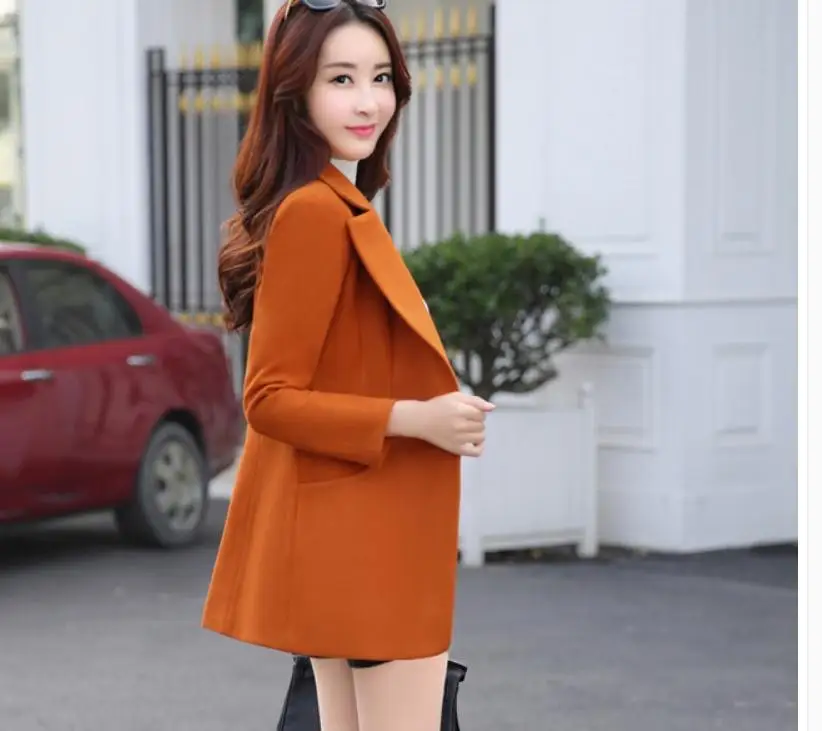 

2021 spring and autumn winter with New style fashion Long sleeve Women's woolen coat