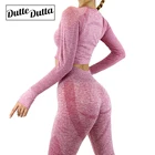 Женский спортивный костюм, топ и леггинсы, бесшовный