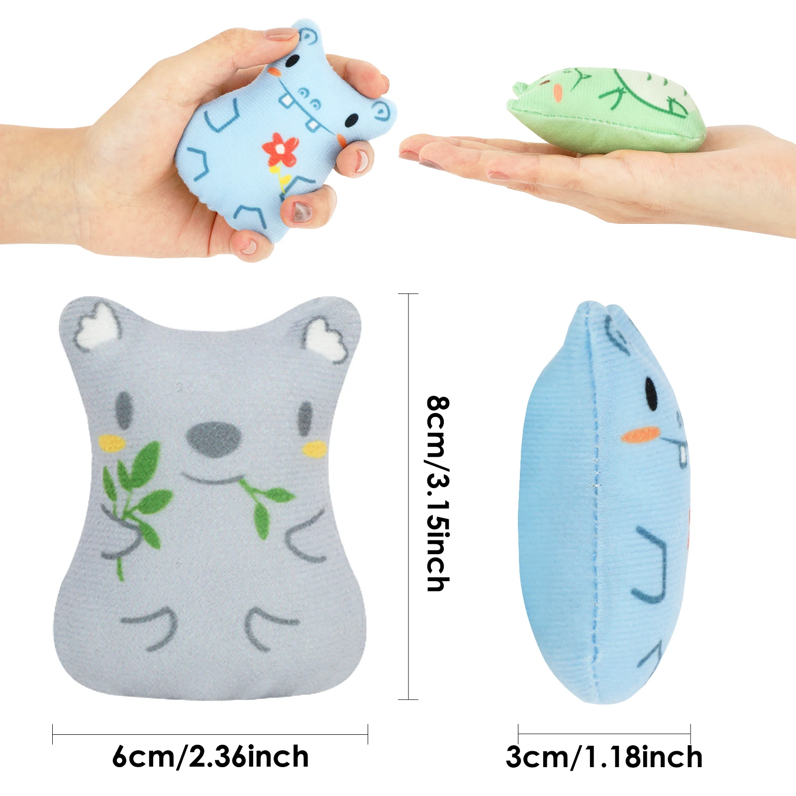 

Catnip Toys for Cats 8 Pack Cat Toys,Plush Cat Chew Toys Cute Cartoon Animal Toys for Indoor Bite Resistant Catnip Filled Toys