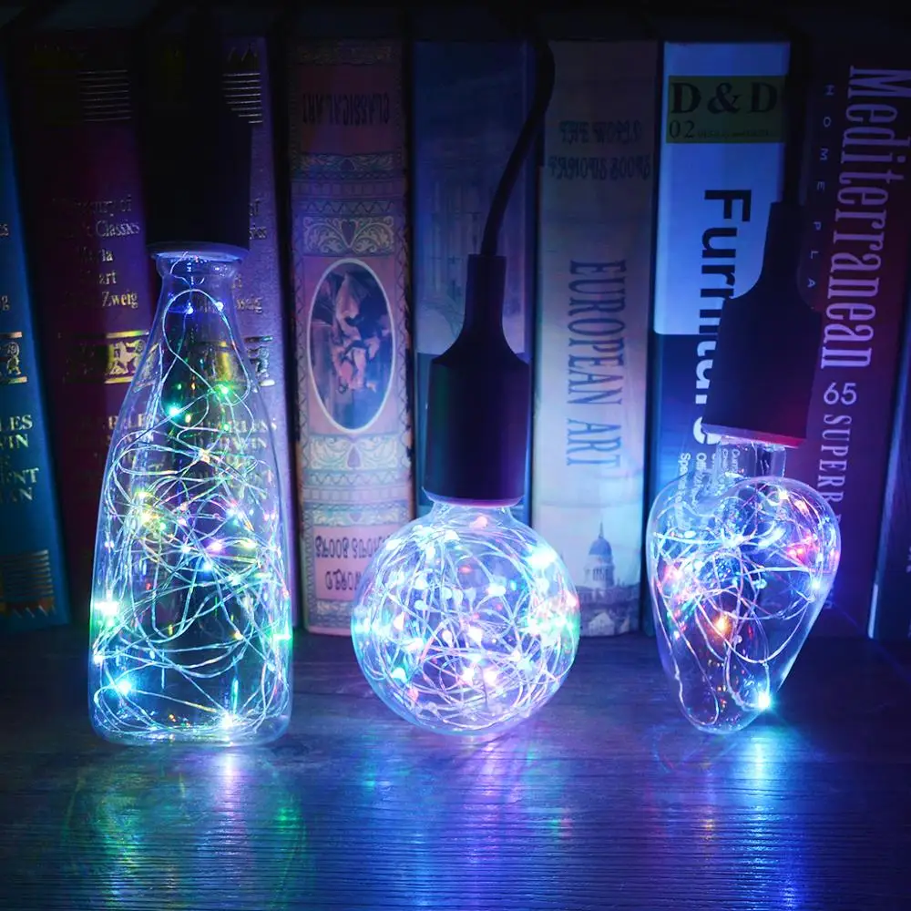 RGB/теплый белый медный светодиодный светильник, праздничный свет для Нового года, Рождественское украшение для дома, сказочные лампы, лампа для внутреннего ночного освещения