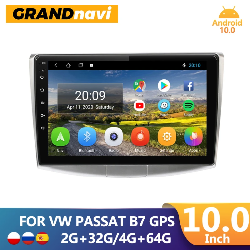 

Автомагнитола GRANDnavi Android для VW Volkswagen Passat B7 2010-2016, 2din, автомобильный мультимедийный видеоплеер с GPS-навигацией, Wi-Fi, 2din DVD