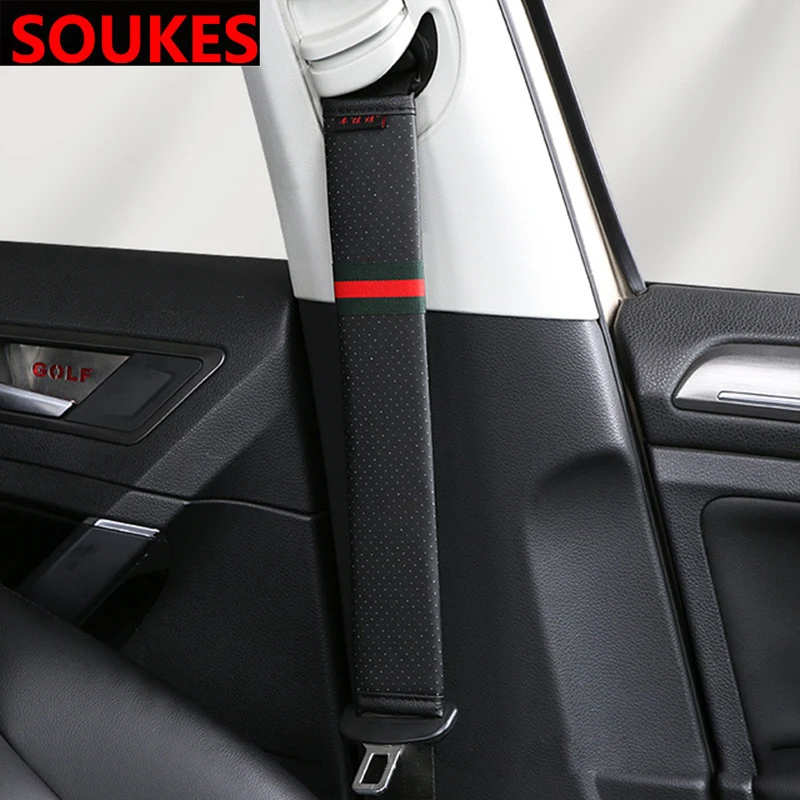 2 шт. кожаный чехол для автомобильного ремня безопасности Renault Megane 3 Duster VW Touran Passat B6