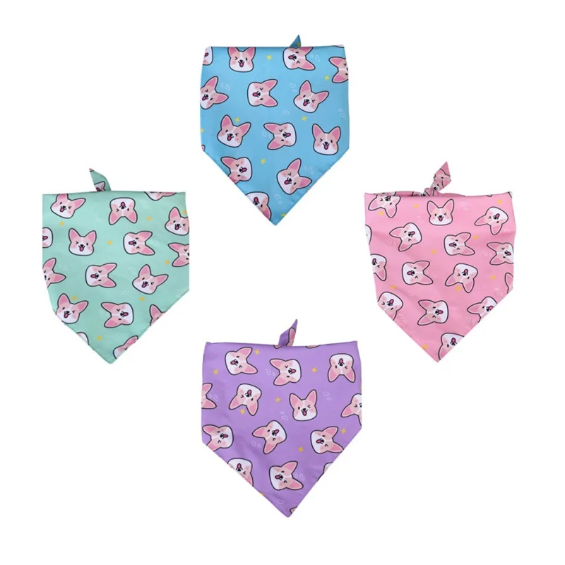 

Pet Neckerchief Cat dog accessories scarf Waterproof printing bandana Bibs Scarf Collar cotton Pet saliva towel New