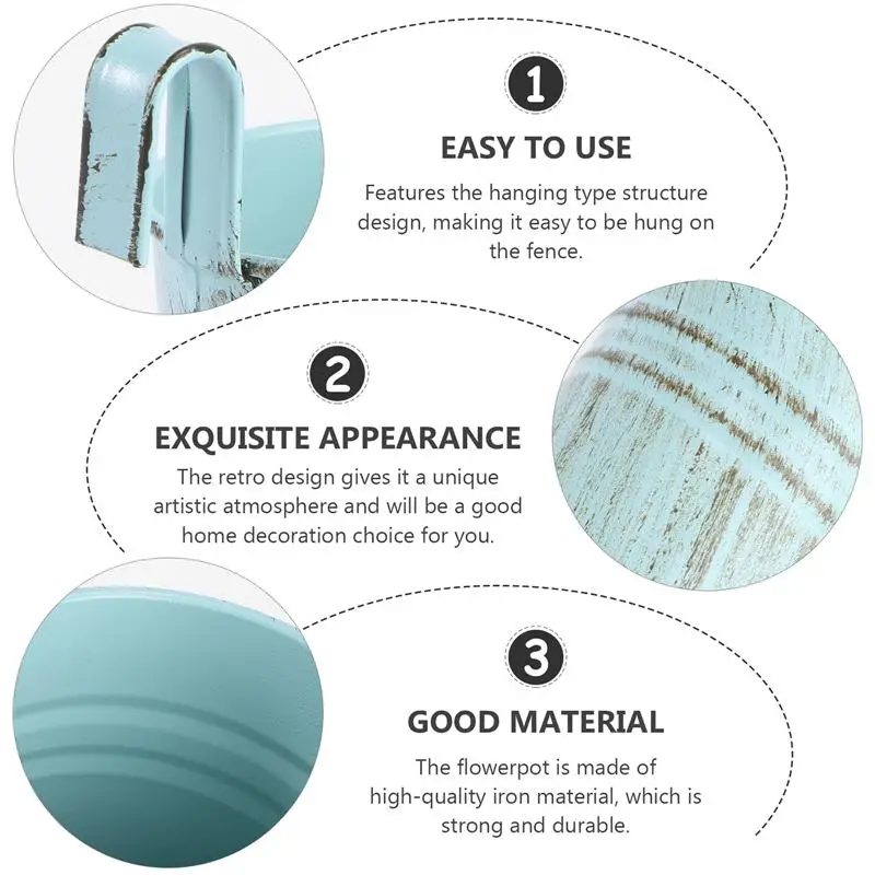 

2pcs Hanging Type Flowerpots Retro Style Hanging Planting Containers Plant Pots