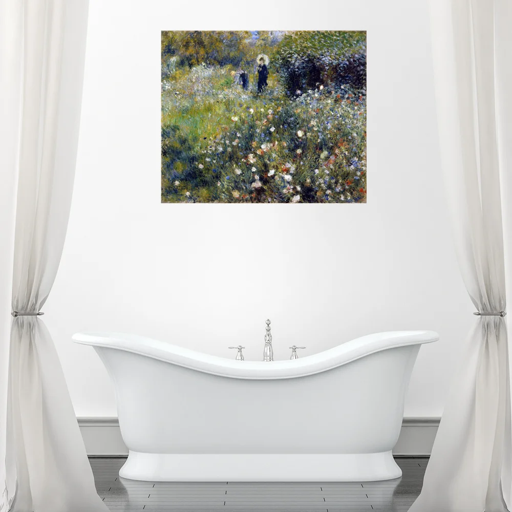 

Pierre Auguste Renoir Famous Artwork "Woman With A Parasol In A Garden" Landscape Home Decor Hallway Wall Art Poster Print