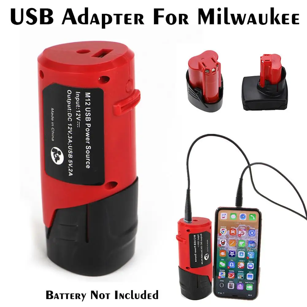USB адаптер зарядного устройства для аккумулятора Milwaukee 49 24 2310 48 59 1201 M12|Детали