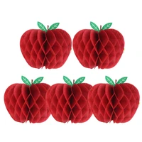 10pcs apple shape honeycombs decoration apple garland honeycomb tissue paper fruit hanging apple themed party back to school