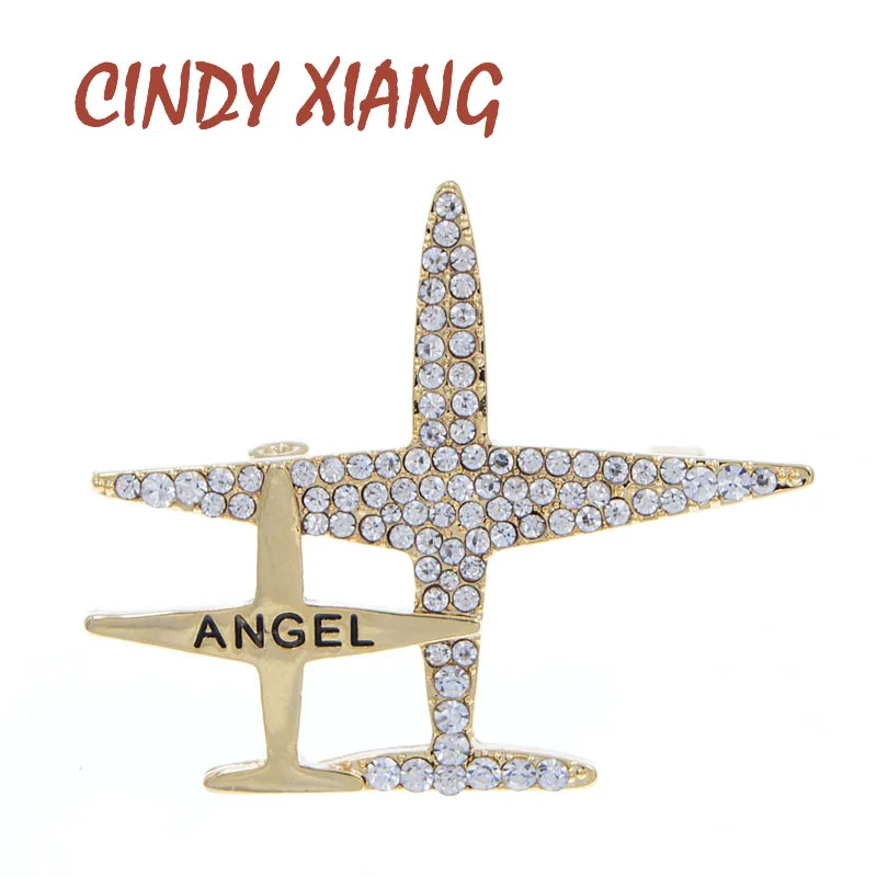 CINDY XIANG Новое поступление стразы броши в виде самолета для женщин модная