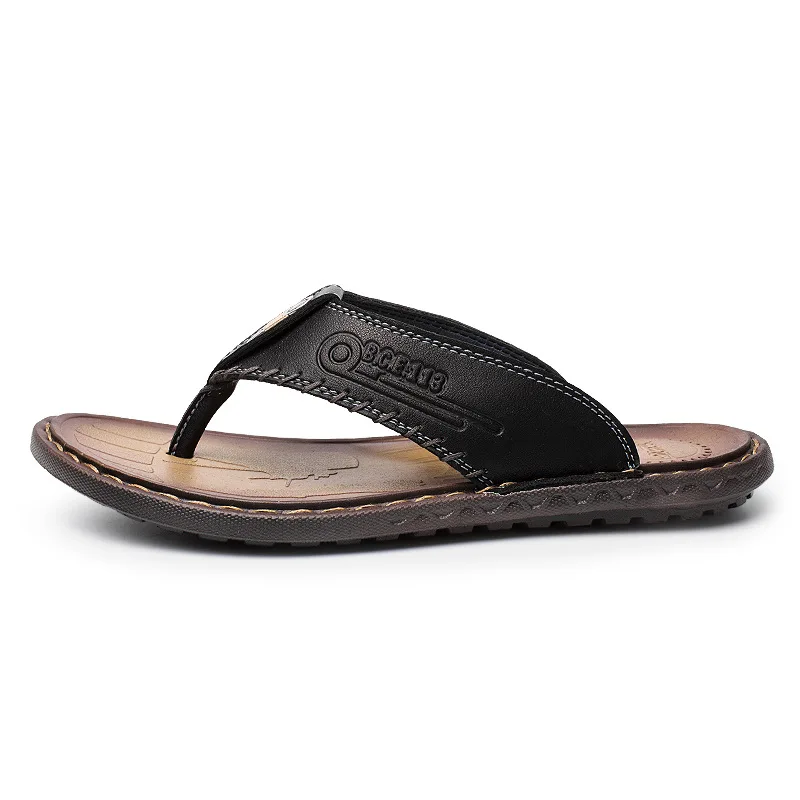 Летние мужские вьетнамки из натуральной воловьей кожи Цвет черный коричневый