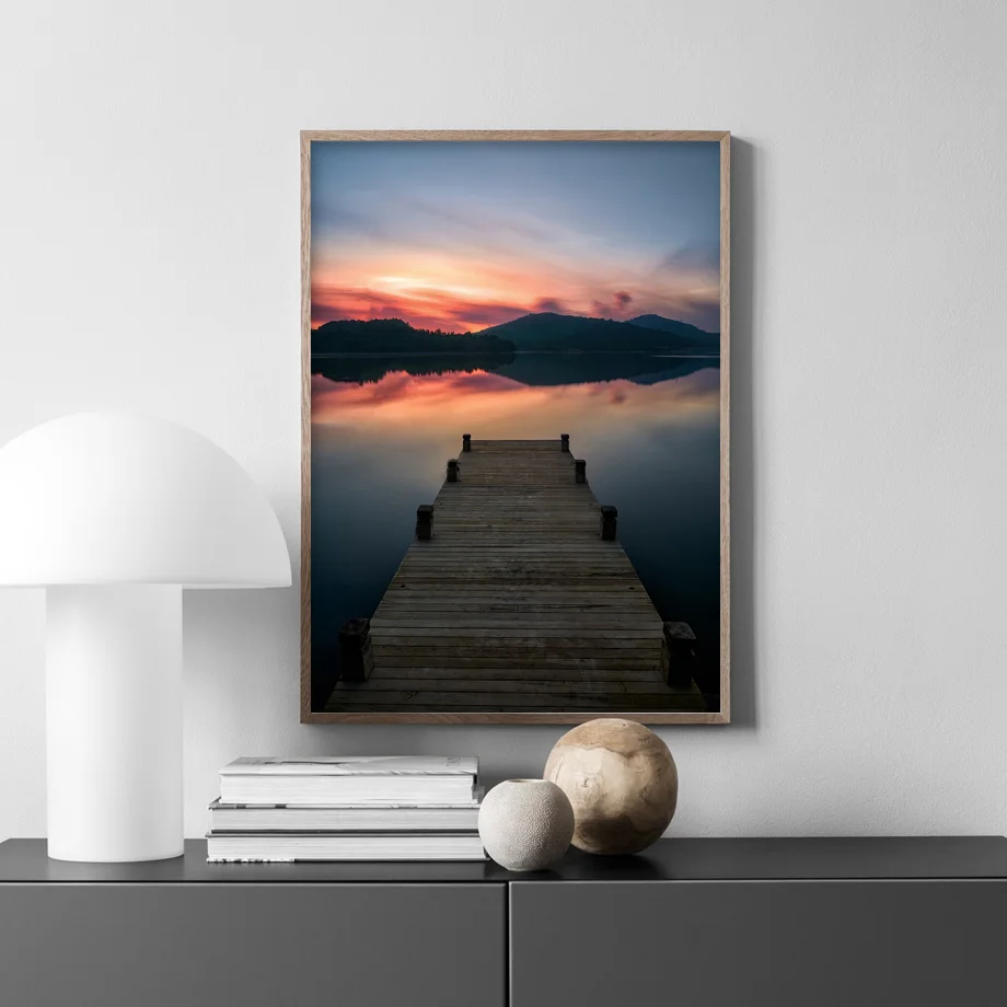 Настенный плакат с северным закатом звездного пейзажа Картина на холсте