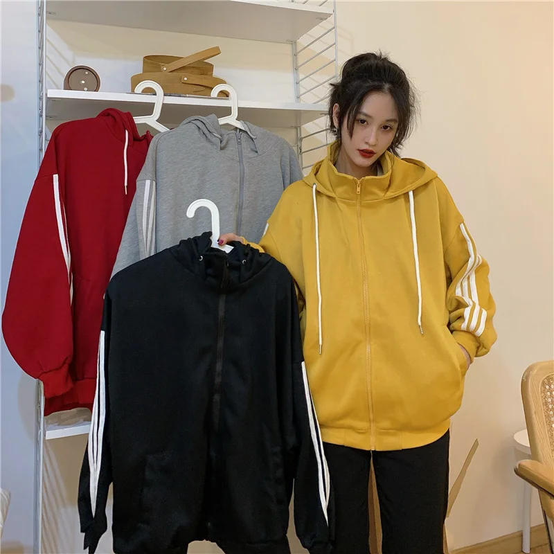 

Осенне-зимний спортивный свитер с молнией Real Shot, пальто в полоску