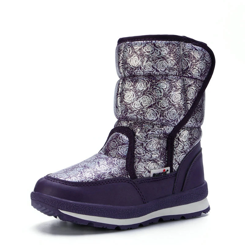 Теплые зимние сапоги Детская обувь Мягкая меховая подошва из синтетического