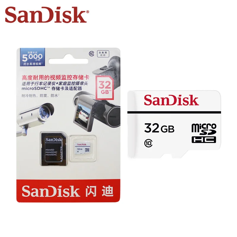 Двойной Флеш накопитель SanDisk Micro SD карта 32 ГБ с высокой износостойкостью