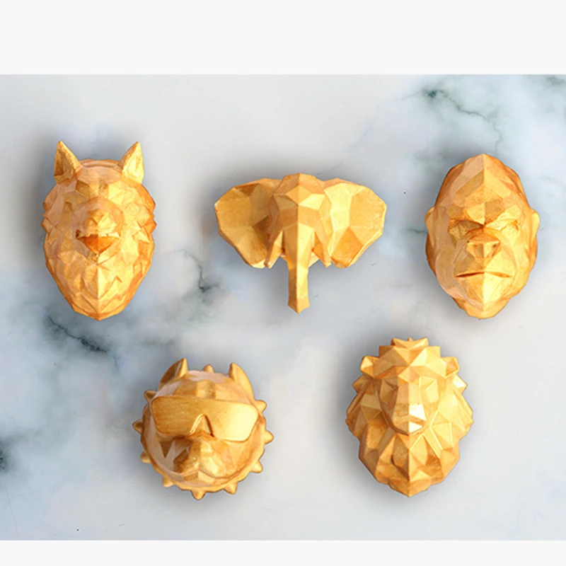 Геометрия слон Лев волк голова бетон силиконовые формы орангутана самодельная