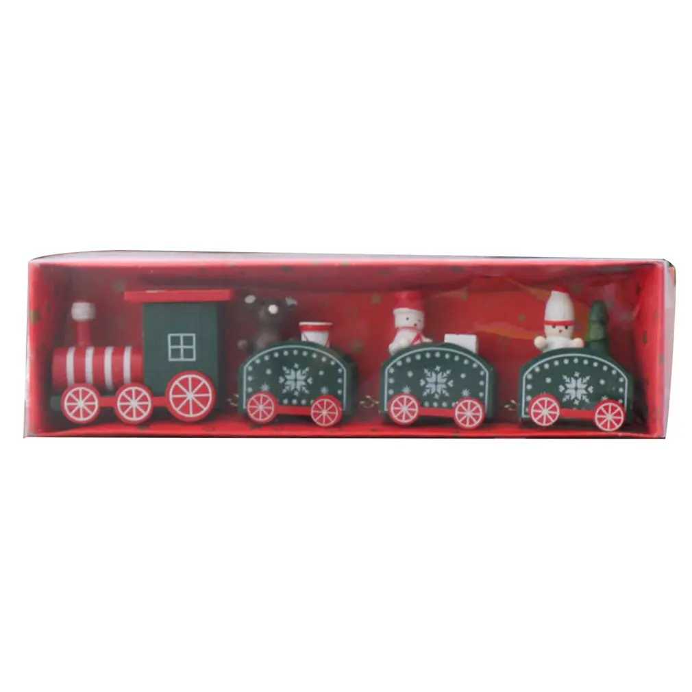 

Wooden Train Ornament With Reindder Figurine Wooden Mini Train Kids Gift Toys For Christmas Party Kindergarten Decoration