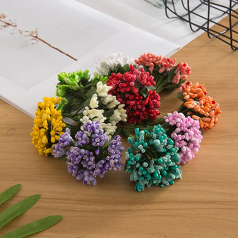 

Искусственные цветы 144 Искусственные цветы с листьями имитация тычинков Сделай Сам гирлянда ручной работы пластиковые искусственные цветы...