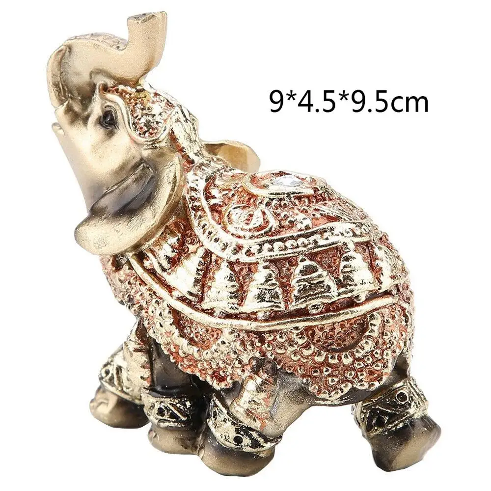 Золотая статуя слона миниатюрная фэн шуй поделки украшения аксессуары для