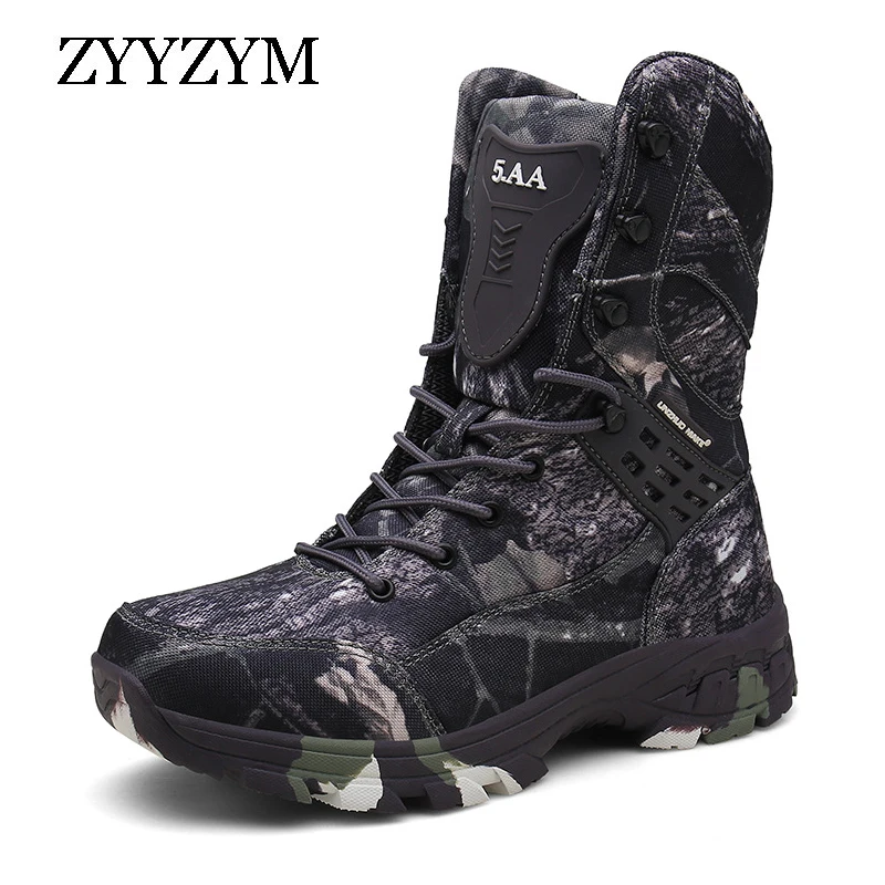 

ZYYZYM мужские военные ботинки, камуфляжные пустынные ботинки, защита спецназа, боевые мужские армейские ботинки, уличные тренировочные такти...