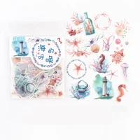 40 pcs bag seaside whale seahorse diary decorative stickers album paper hand account decor