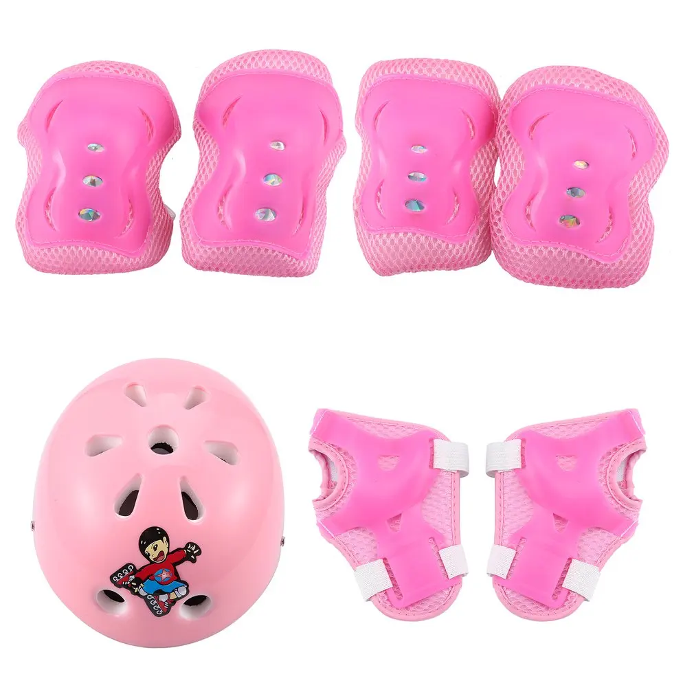 Регулируемый 7 шт. малыш велосипедный шлем для катание на роликовых коньках