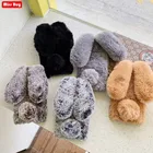 Мультяшный милый плюшевый теплый меховой чехол с леопардовыми кроличьими ушками для Motorola Moto G2 G3 G4 Plus G5 G5S Plus C E5 Plus E5 Play go чехол