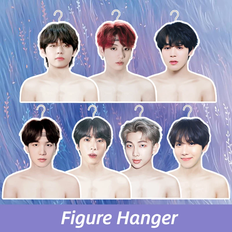 

Вешалка для юбки Bangtan Boys, вешалка для одежды, милые вешалки для фигурок головы, организация RM Jin Suga JHope Jimin V Jungkook Kpop, подарок, Merch