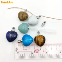 natural chinese couple jewelry perfume bottle love symbol fashion pendant gems stone essential oil diffuser heart vial jewelry