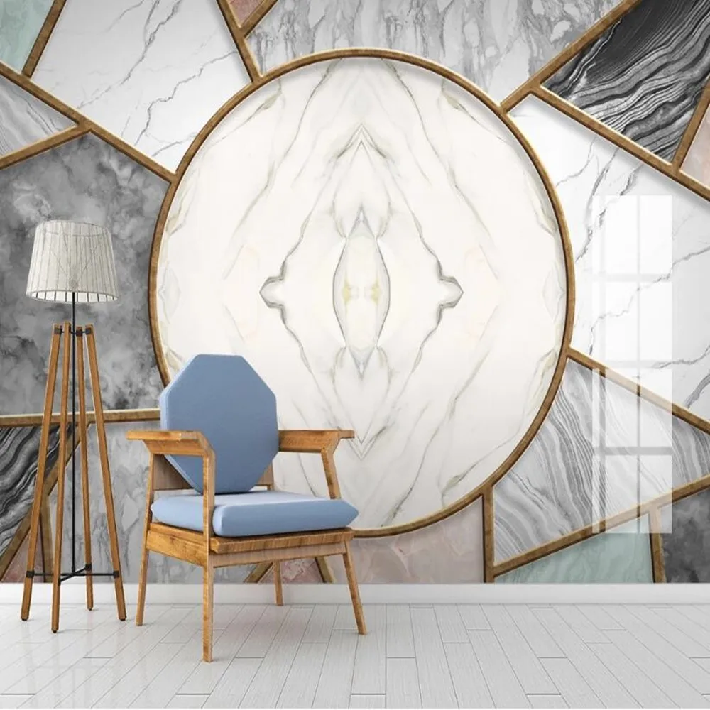 Molofi пользовательские 3D Современные Геометрические мраморные текстурные фоновые