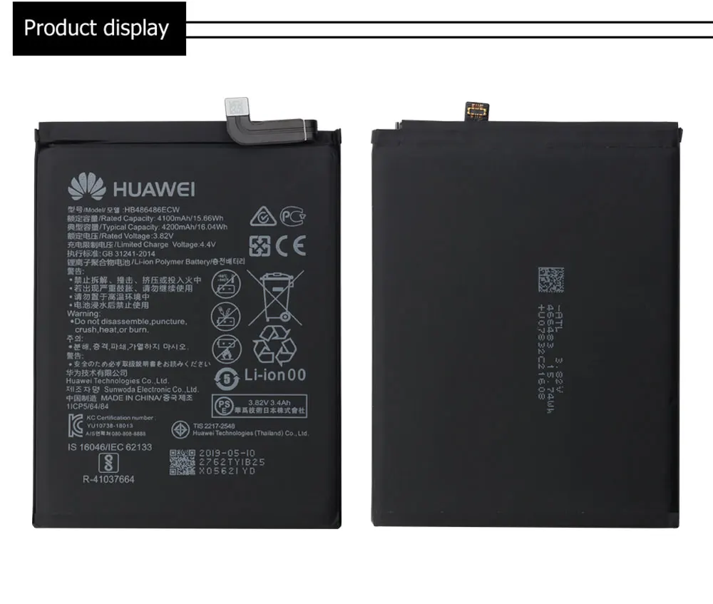 Hua Wei сменный аккумулятор для телефона HB486486ECW 4100/4200 мАч для huawei P30 Pro mate 20 Pro настоящий аккумулятор для телефона+ Инструменты