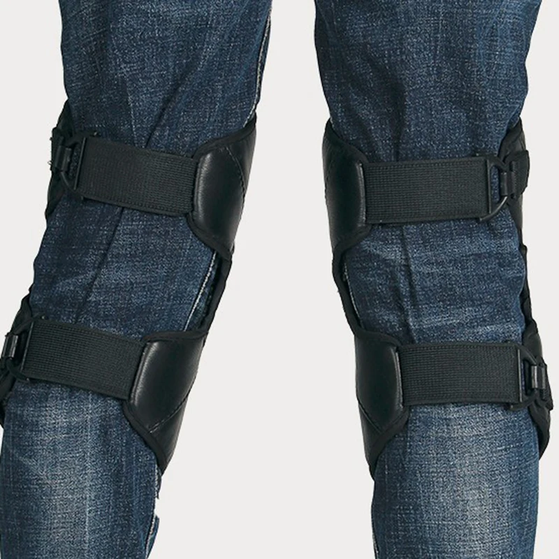 Мотоциклетные утолщенные кожаные наколенники зимние теплые ветрозащитные для