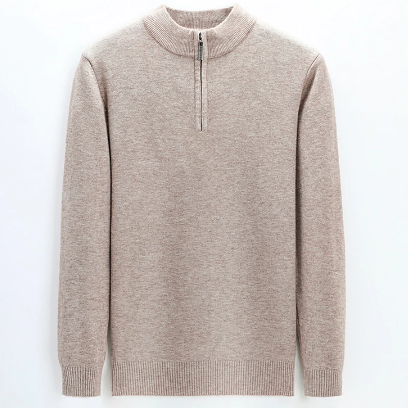 

New Sweaters Men Fashion Half Zip Pullover Slim Fit Jumpers Knitwear Sweater Men Winter Warm Casual Brand Sweater Man Pullover