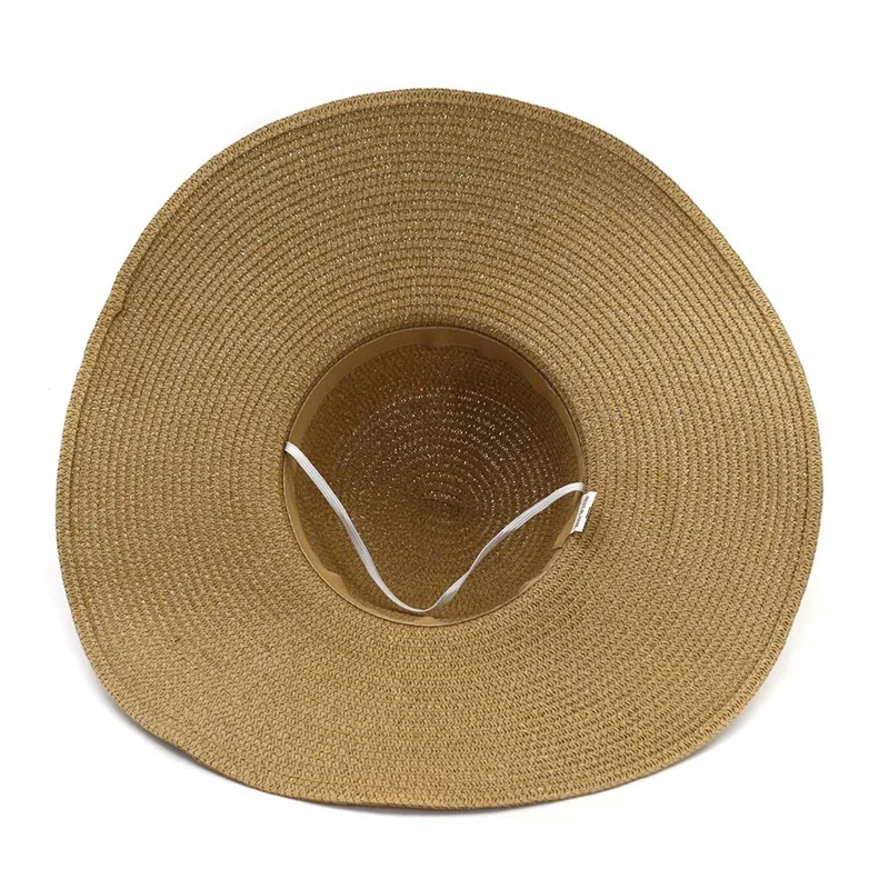 

women hats big brim 15cm summer sun protection beach outdoor sun hats black khaki straw paper round top casual summer hats new