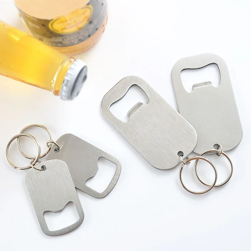 

Quick Bottle Opener Cap Stainless Steel Remover Bar Tools Portable Home Hotel Beer Opener Keychains 2 Sizes Outdoor Tools