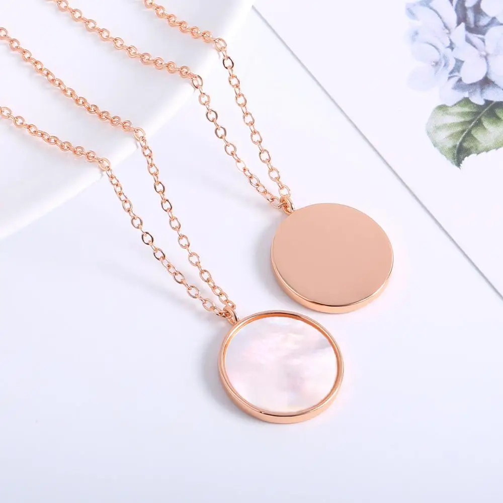 Lancharmed круглый кулон ожерелье перламутровый корпус простой дизайн подвески