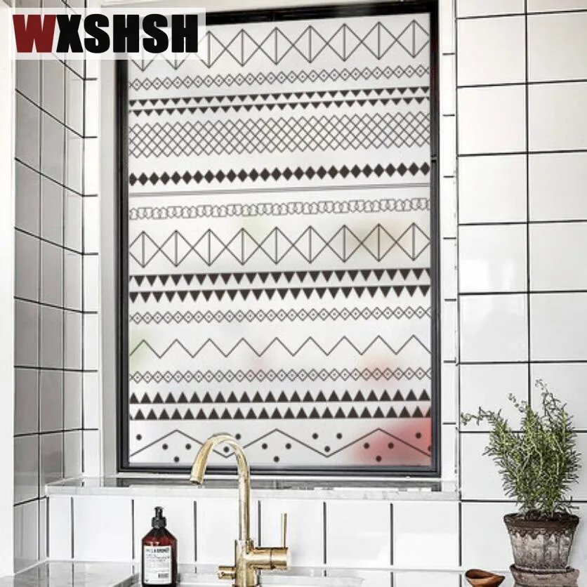 Виниловый стикер статического размера на окно в богемном стиле витражная