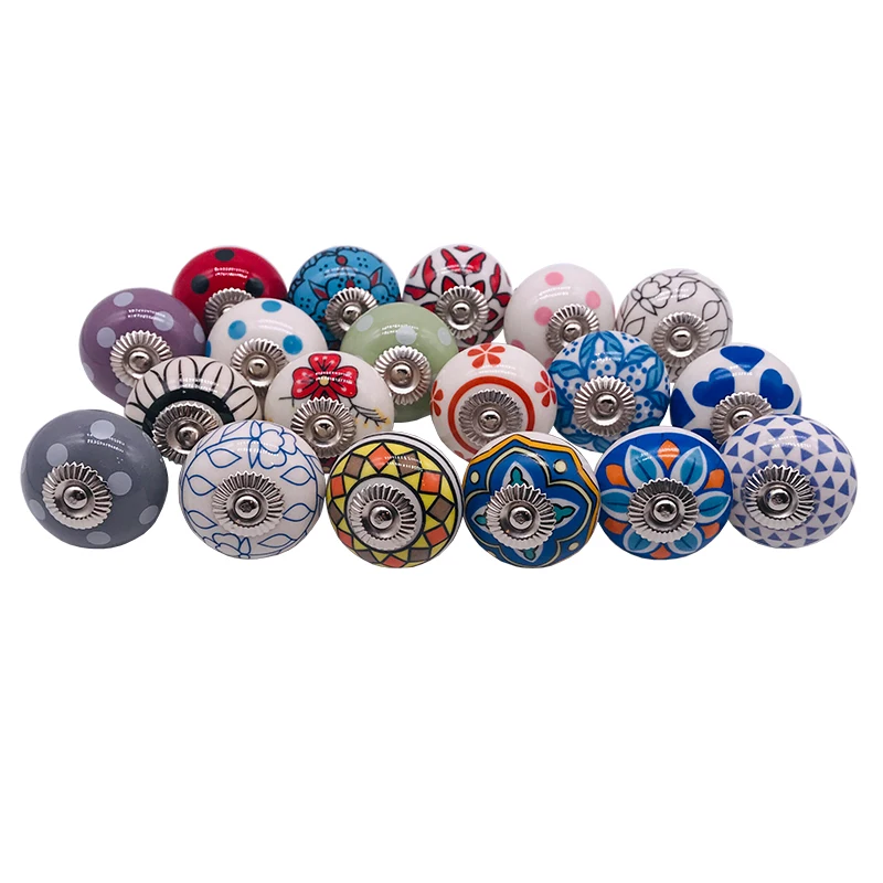 Пунктирной линии микс Цвет мульти Разработанный керамические шкаф двери шкафа