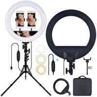 fosoto 14 inch led ring light with usb port photographic lighting makeup ring lamp with mirrortripod ringlight for phone tiktok