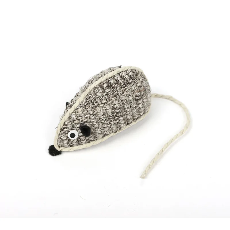

1Pcs Cat Toy Sisal Rope Braided Ball Chew Toy Fake Mouse Interactive Mini Funny Animal Play Toy Kitten Feather