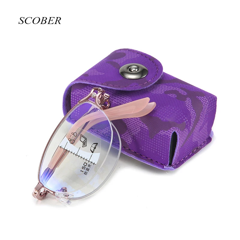 Розовые складывающиеся прогрессивные Мультифокальные очки для чтения мужские