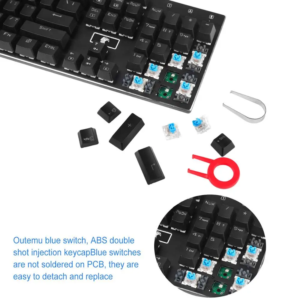 Z-88 RGB игровая клавиатура с механическими кнопками Outemu сменный 104 ключ Алюминий